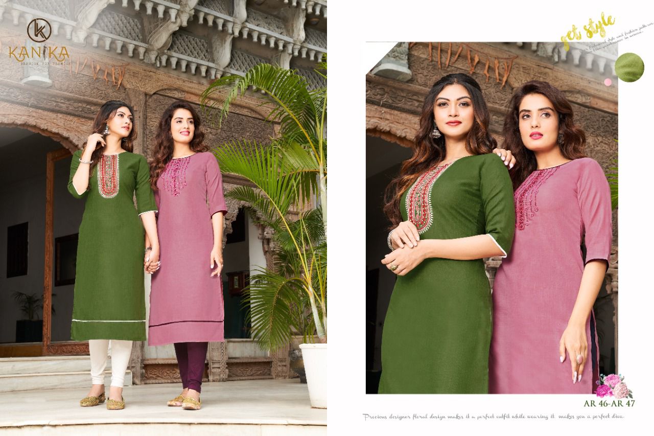 Kanika Anuroop 5 Ethnic Wear Rubby Silk Embroidery Designer Kurti Collection